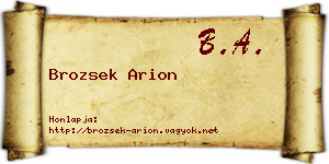 Brozsek Arion névjegykártya